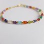 Multi Gemstone Rondelle 2-3mm Faceted beads adjustable stacking bracelet