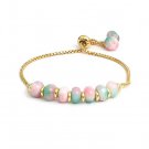 Multi Quartz Jade Rondelle 6mm Smooth beads adjustable stacking bracelet