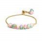 Multi Quartz Jade Rondelle 6mm Smooth beads adjustable stacking bracelet