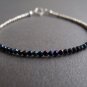 Mystic Black Spinel Round 3mm Faceted beads adjustable stacking bracelet