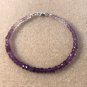 Ombre Amethyst Rondelle 3-4mm Faceted beads adjustable stacking bracelet