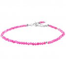 Pink Chalcedony Round 2-2.5mm Faceted beads adjustable stacking bracelet