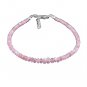 Pink Tourmaline Rondelle 3-4mm Smooth beads adjustable stacking bracelet