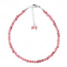 Pink Tourmaline Round 3-3.5mm Faceted beads adjustable stacking bracelet