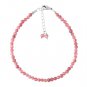 Pink Tourmaline Round 3-3.5mm Faceted beads adjustable stacking bracelet
