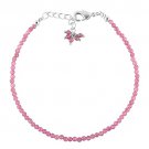 Pink Tourmaline Round 2-2.5mm Faceted beads adjustable stacking bracelet