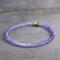 Shaded Amethyst Round 3-3.5mm Faceted beads adjustable stacking bracelet
