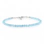 Sky Blue Aquamarine Round 3mm Faceted beads adjustable stacking bracelet