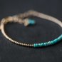 Arizona Turquoise Rondelle 3mm Faceted beads adjustable stacking bracelet