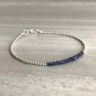 Blue Sapphire Rondelle 2.5-3mm Faceted beads adjustable stacking bracelet