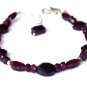 Garnet Rondelle & Fancy 4-10mm Faceted beads adjustable stacking bracelet
