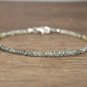 Moss Aquamarine Rondelle 2.5mm Faceted beads adjustable stacking bracelet