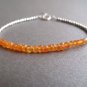 Orange Carnelian Round 3-3.5mm Faceted beads adjustable stacking bracelet