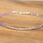 Pink Amethyst Rondelle 3-3.5mm Faceted beads adjustable stacking bracelet