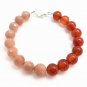Sunstone & Carnelian Round 10mm Smooth beads adjustable stacking bracelet