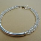 Crystal Quartz Rondelle 3.5-5mm Faceted beads adjustable stacking bracelet