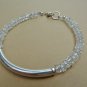 Crystal Quartz Rondelle 3.5-5mm Faceted beads adjustable stacking bracelet