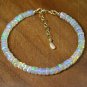 Ethiopian Welo Opal Rondelle 4mm Smooth beads adjustable stacking bracelet