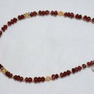 Garnet & Carnelian Rondelle 3mm Faceted beads adjustable stacking bracelet