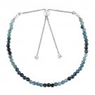 Indicolite Tourmaline Round 3mm Faceted beads adjustable stacking bracelet