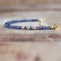 Iolite Water Sapphire Round 3mm Faceted beads adjustable stacking bracelet