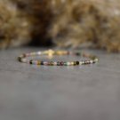 Madagascar Tourmaline Round 3mm Faceted beads adjustable stacking bracelet