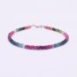 Multi Tourmaline Rondelle 3.5mm Faceted beads adjustable stacking bracelet