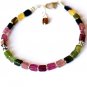 Multi Tourmaline Rectangle 4x3mm Smooth beads adjustable stacking bracelet