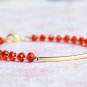 Red Crystal Quartz Rondelle 4mm Faceted beads adjustable stacking bracelet