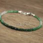 Shaded Emerald Rondelle 3-3.5mm Faceted beads adjustable stacking bracelet