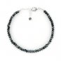 Snowflake Obsidian Rondelle 3mm Faceted beads adjustable stacking bracelet