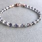 Aquamarine & Iolite Rondelle 3mm Faceted beads adjustable stacking bracelet