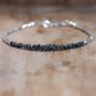 Black Diamond Nugget Chips 2.5-3mm Rough beads adjustable stacking bracelet