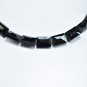 Black Spinel Rectangle 4X6-5X7mm Faceted beads adjustable stacking bracelet