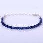Ceylon Blue Sapphire Rondelle 4mm Smooth beads adjustable stacking bracelet