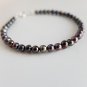 Fresh Water Black Pearl Round 4mm Smooth beads adjustable stacking bracelet