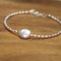 Fresh Water Pearl Oval 3x4-8x10mm Smooth beads adjustable stacking bracelet