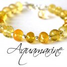 Heliodor Aquamarine Rondelle 6mm Faceted beads adjustable stacking bracelet