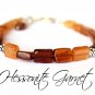 Hessonite Garnet Rectangle 10x8mm Smooth beads adjustable stacking bracelet