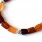 Hessonite Garnet Rectangle 10x8mm Smooth beads adjustable stacking bracelet