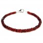 Indian Red Garnet Rondelle 3-4mm Faceted beads adjustable stacking bracelet