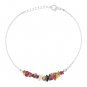 Multi Tourmaline Uncut Chips 3-5mm Rough beads adjustable stacking bracelet