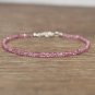 Mystic Pink Topaz Rondelle 3-4mm Faceted beads adjustable stacking bracelet