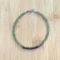 Pyrite & Green Apatite Round 3mm Faceted beads adjustable stacking bracelet