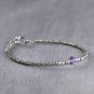 Pyrite With Amethyst Round 2-4mm Faceted beads adjustable stacking bracelet