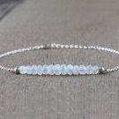 Rainbow Moonstone Rondelle 3-4mm Faceted beads adjustable stacking bracelet