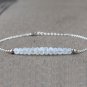 Rainbow Moonstone Rondelle 3-4mm Faceted beads adjustable stacking bracelet