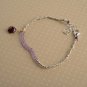 Amethyst With Garnet Rondelle 2mm Faceted beads adjustable stacking bracelet