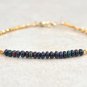 Black Ethiopian Opal Rondelle 3mm Faceted beads adjustable stacking bracelet