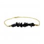 Black Tourmaline Uncut Chips 3-6mm Smooth beads adjustable stacking bracelet
